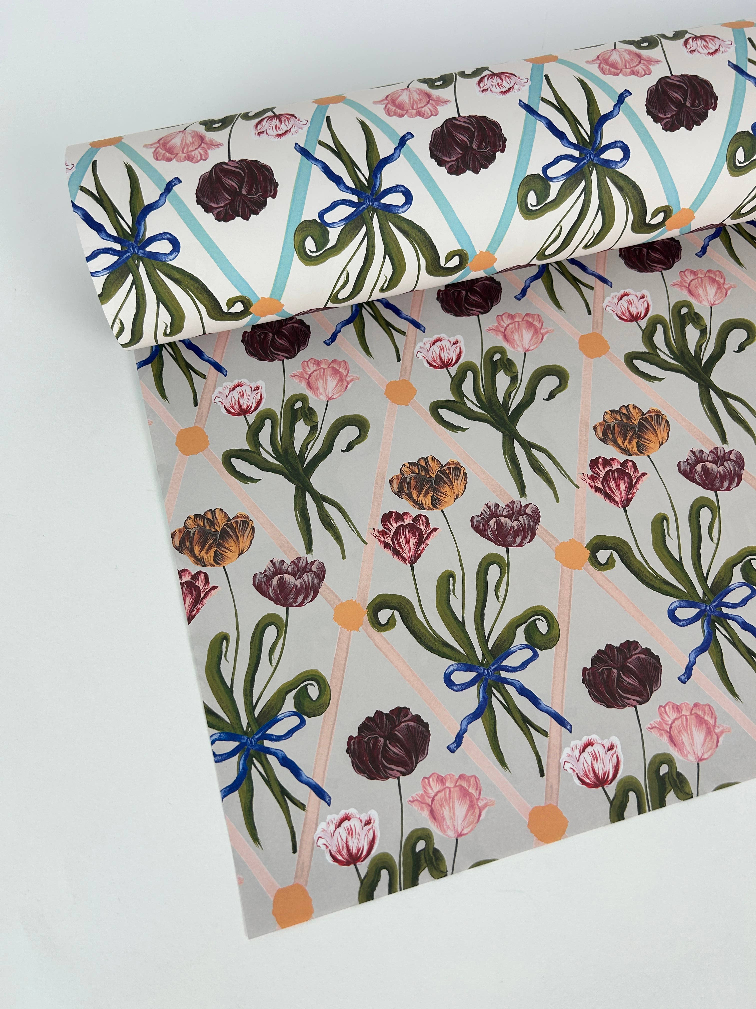 Gavepapir • Tulipaner • 3 Ark • Sendes Ikke