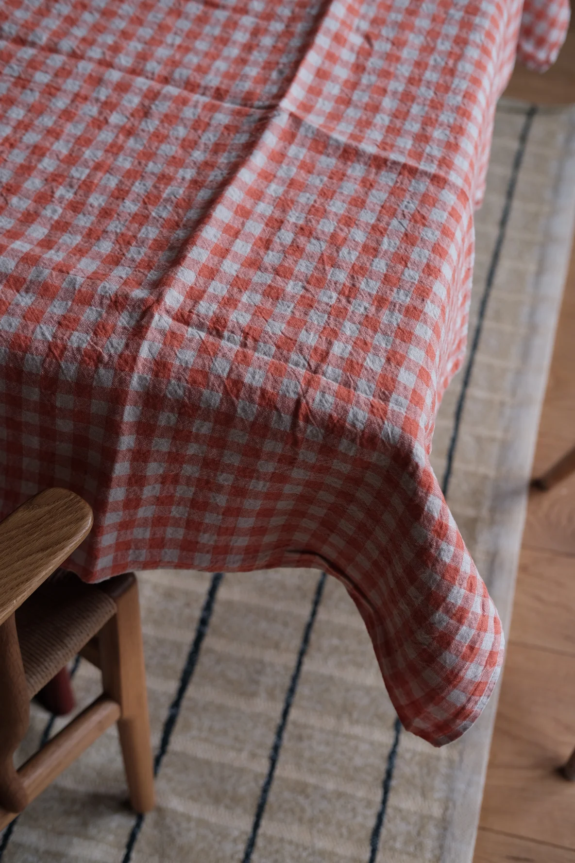 Hørdug • 140 x 250 cm • Vichy Orange Ficelle • Orange Tern • Linge Particulier