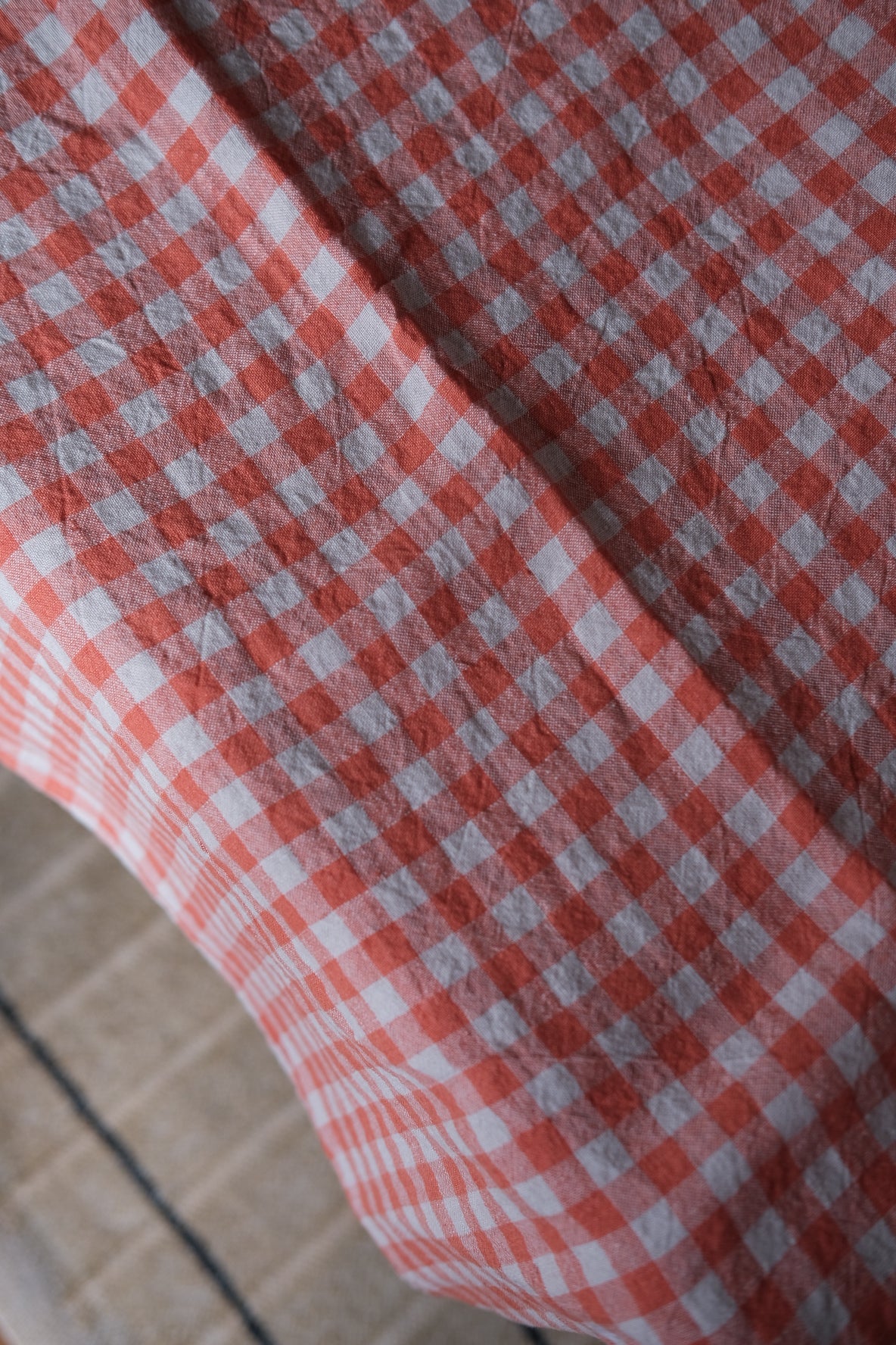 Hørdug • 140 x 250 cm • Vichy Orange Ficelle • Orange Tern • Linge Particulier - Image 2