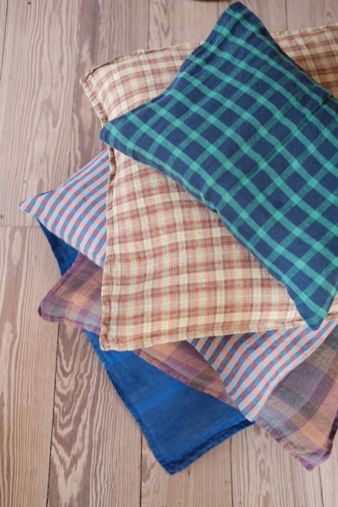 Pudevår • Hør • 50x50 cm • Tartan Sienne Vert - Image 2