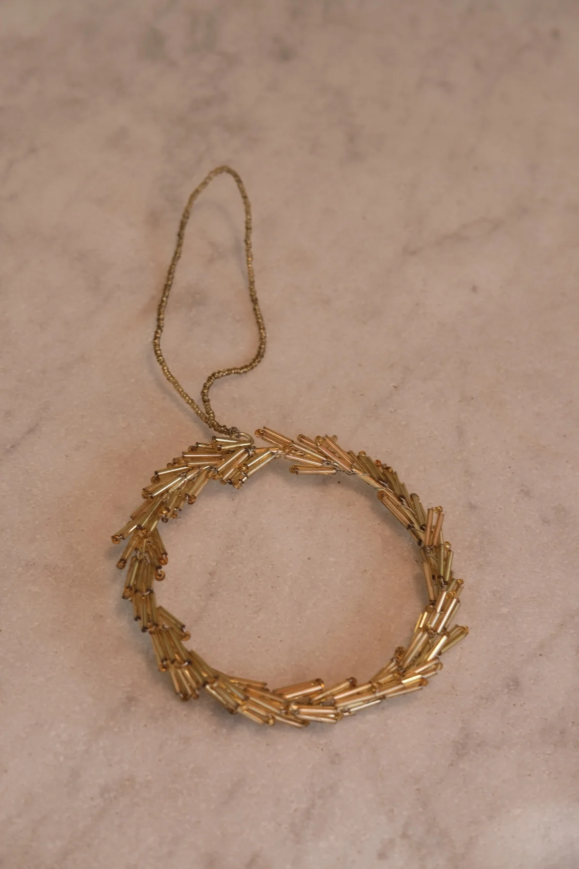 Julepynt • Dekoration • Guld Perle Krans • 12cm - Image 2