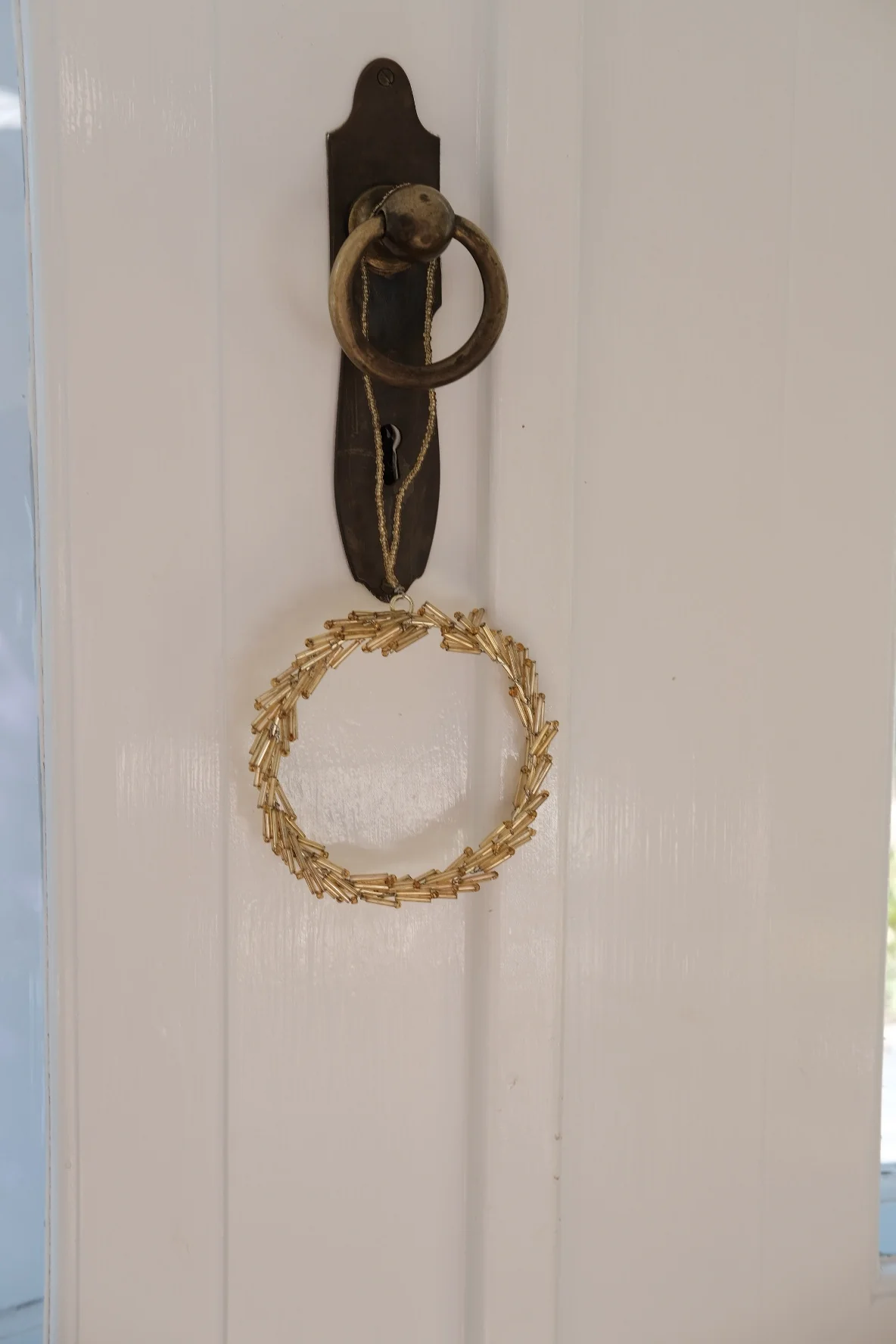 Julepynt • Dekoration • Guld Perle Krans • 12cm - Image 3