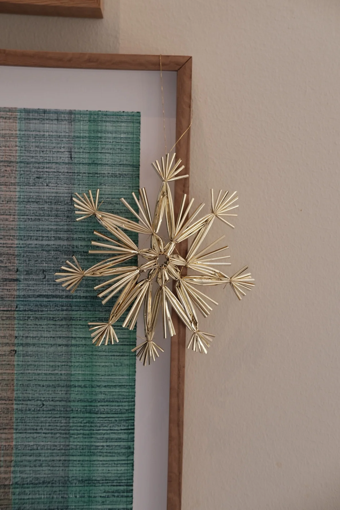 Julepynt • Dekoration • Strå • Guld • 15 cm - Image 3