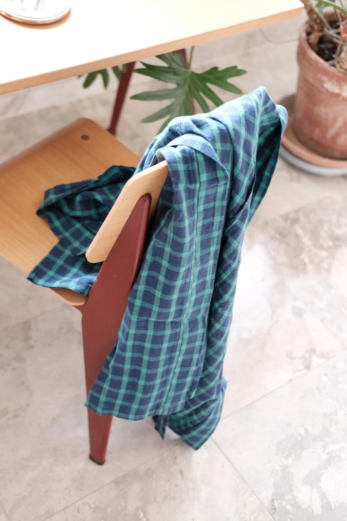 Kimono • M • Blå og Grøn • Carreaux Vert Marine - Image 3