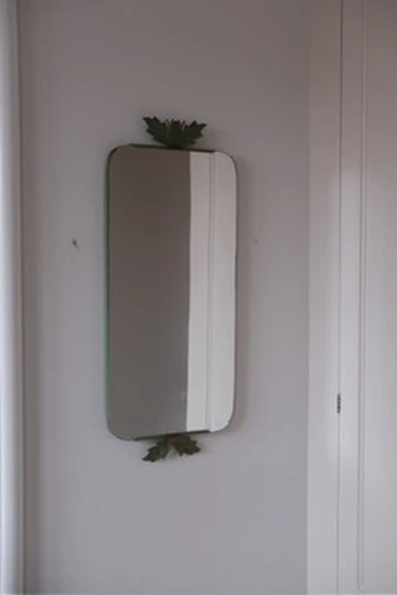Vintage • Spejl • Aflangt • Blad på ramme